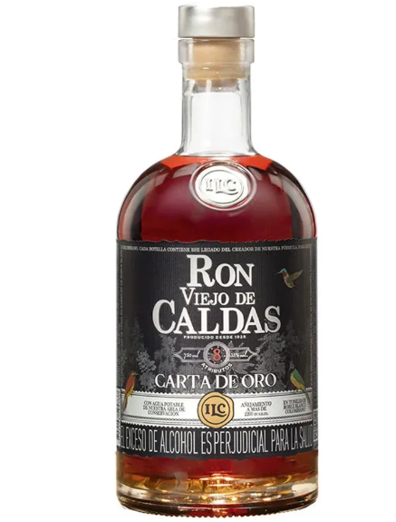RON VIEJO DE CALDAS ANEJO 8 ANOS CARTA DE ORO 750 ML